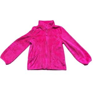 The Children’s Place Girls Bright Pink Fleece Zip Jacket Size 7/8 M Spring Layer
